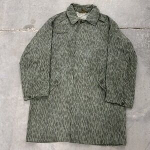 Vintage 60s Czech Army Rain Camo Field Coat Michalovce Military Jacket  Long